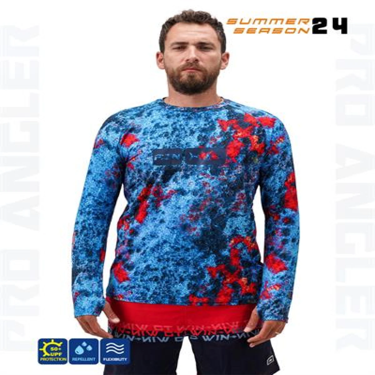 Fujin Pro Angler S24 T-Shirt Red Reef - Medium (M)