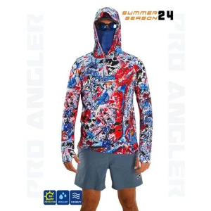 Fujin Pro Angler S24 Buff&Hoodie Makai Blue Red