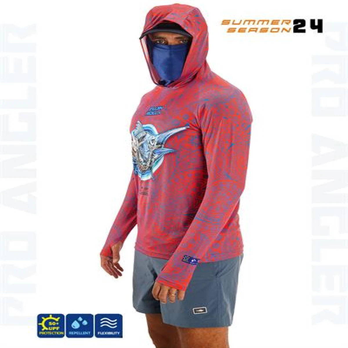 Fujin Rolla S24 Buff&Hoodie Swordfish Red - Large (L)
