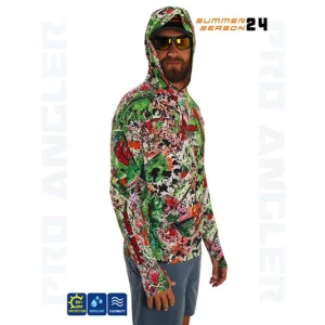Fujin Pro Angler S24 Hooded Makai Green Red - XLarge (XL)