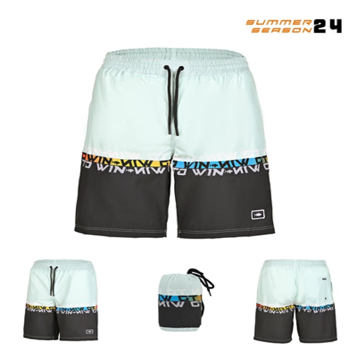 Fujin Pro Angler Board Short Mayo Anthracite Turquoise - Medium (M)