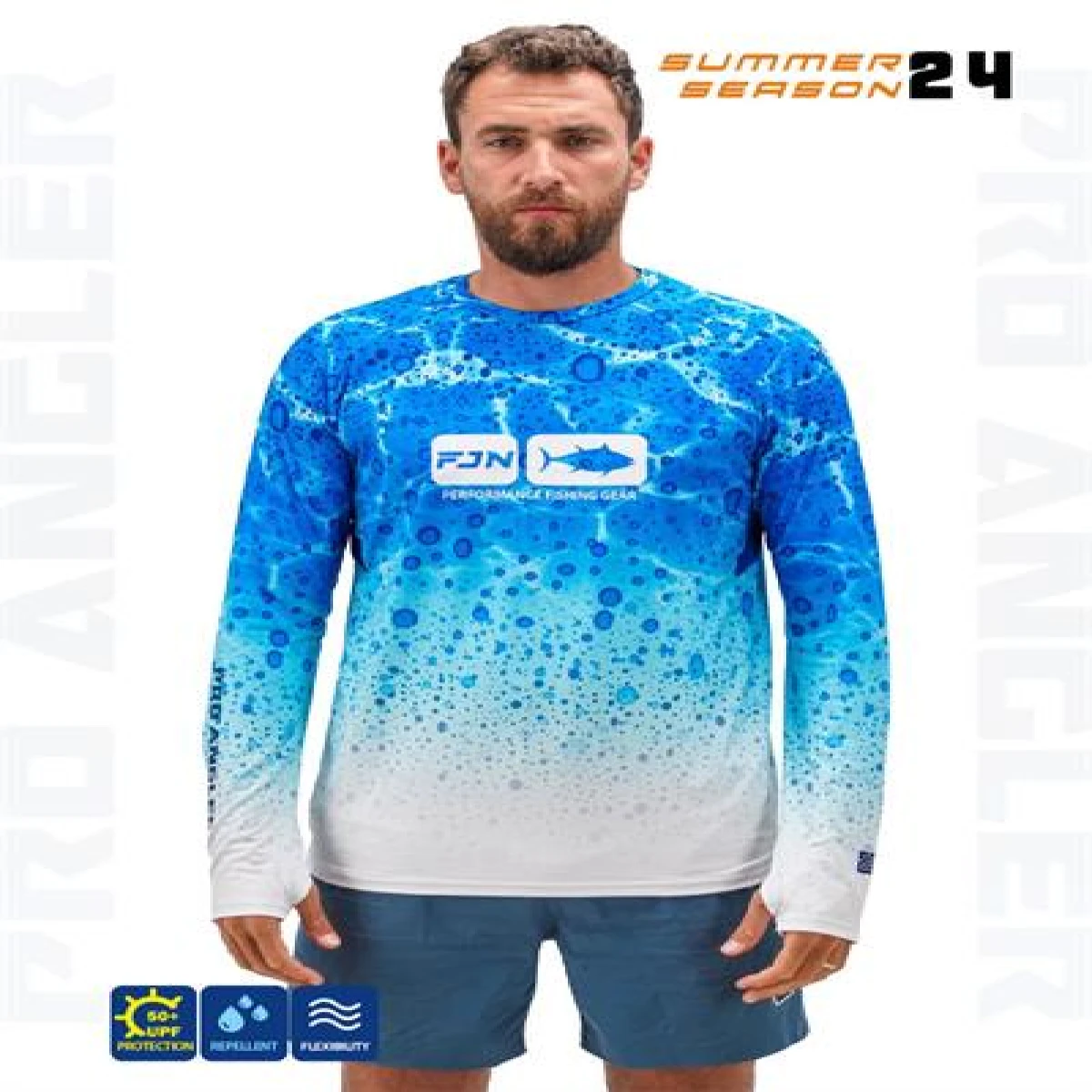 Fujin Pro Angler S24 T-Shirt Blue Ocean - Large (L)
