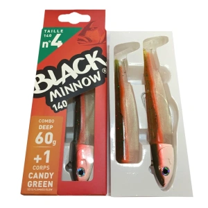 FIIISH Black Minnow 140/4 Black Minnow 787 Combo Off Shore 60GR Candy Green Silikon Yem