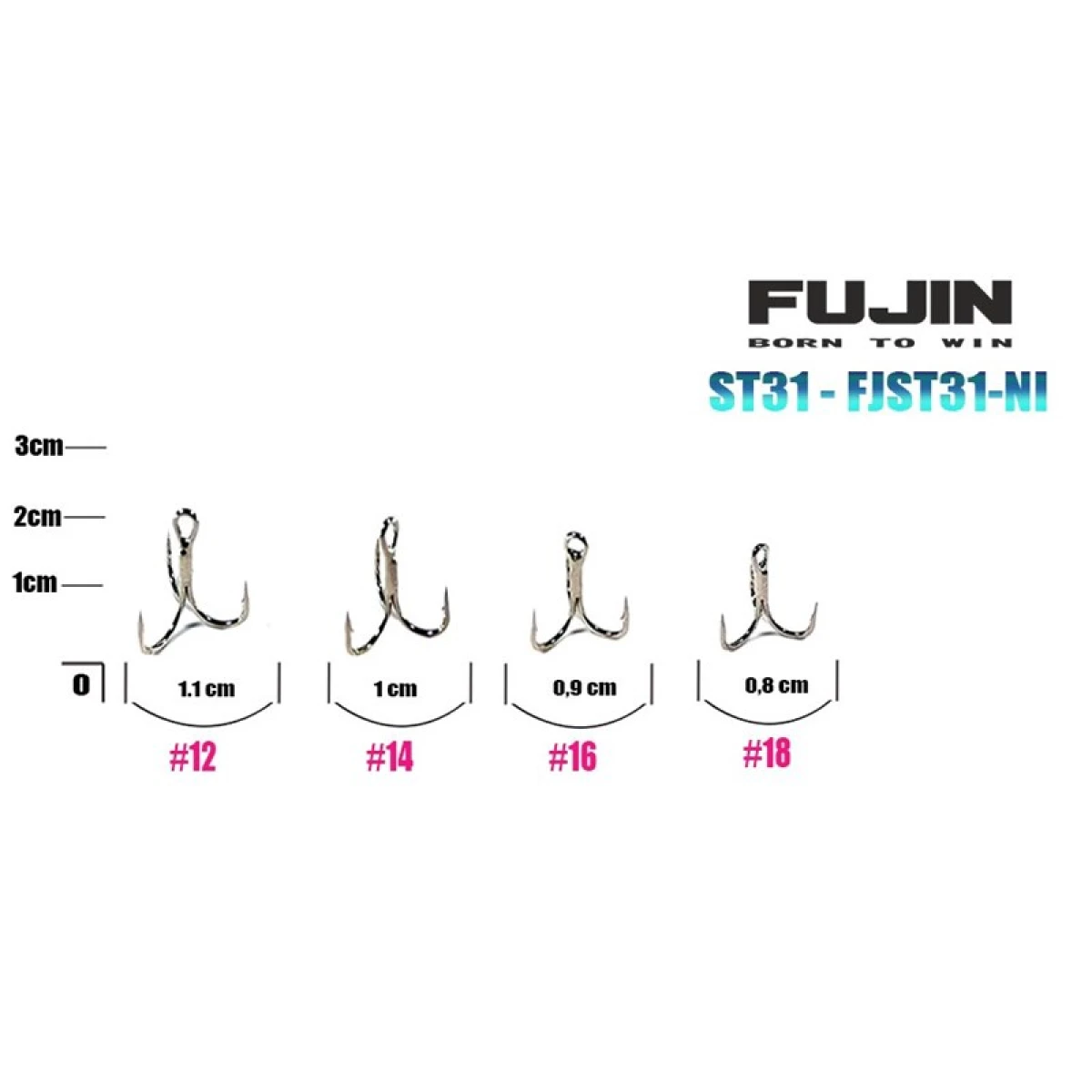 Fujin ST36 Üçlü Maket Balık iğnesi Nickel - 18no