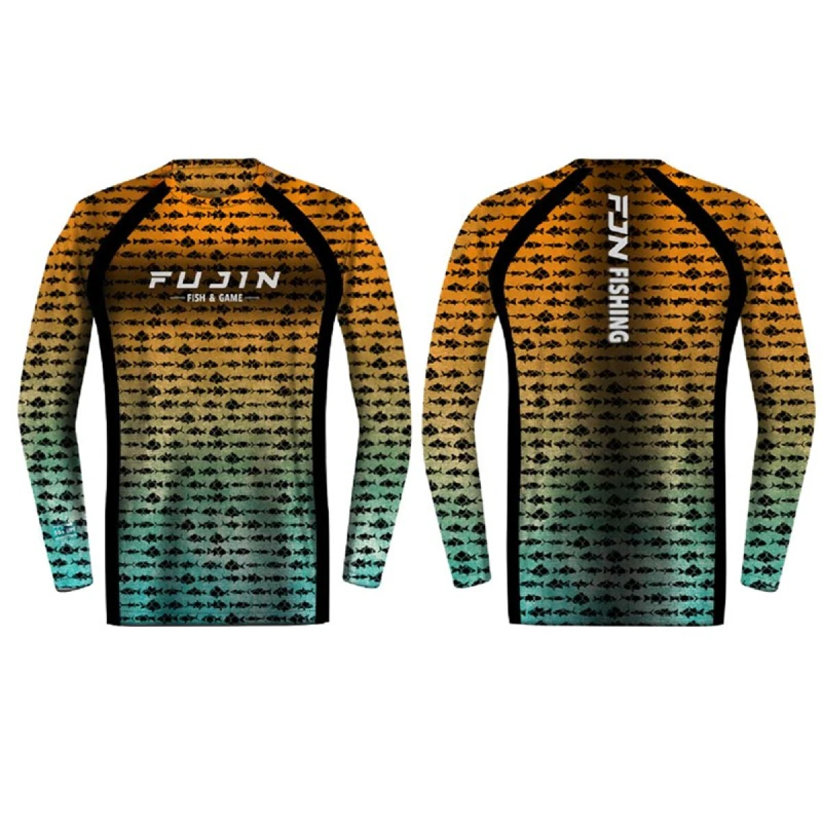 Fujin Performance T-Shirt Aqua Orange Fish - XLarge