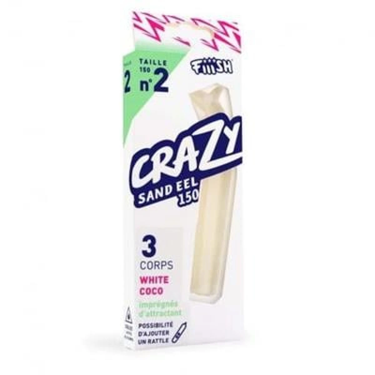 FIIISH Crazy Sand Ell 150 3 Corps Silikon Yem white coco