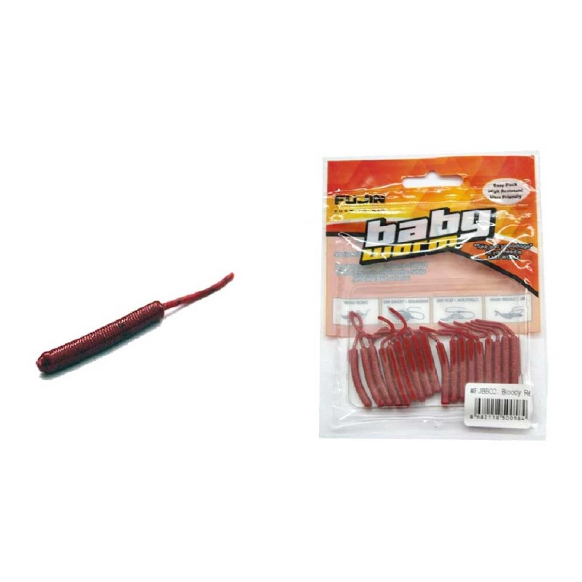 Fujin Baby Worm 5.2 cm Floating LRF Silikonu - BloodyRed