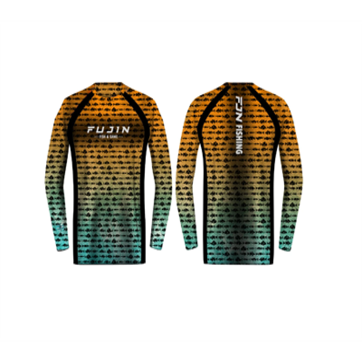 Fujin Performance T-Shirt Aqua Orange Fish - XLarge