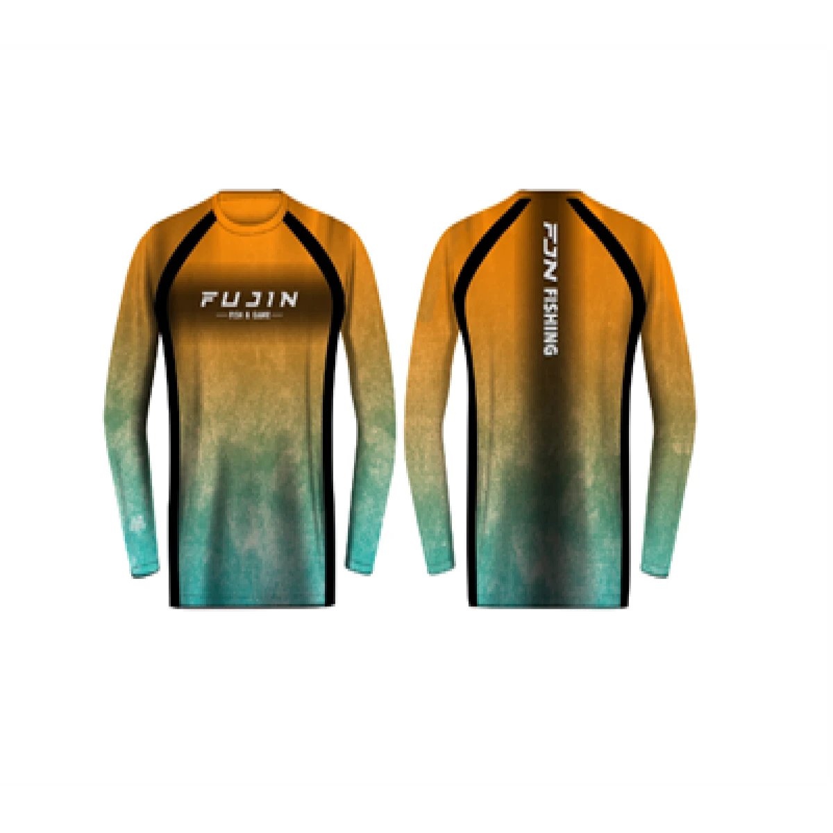 Fujin Performance T-Shirt Aqua Orange - Small