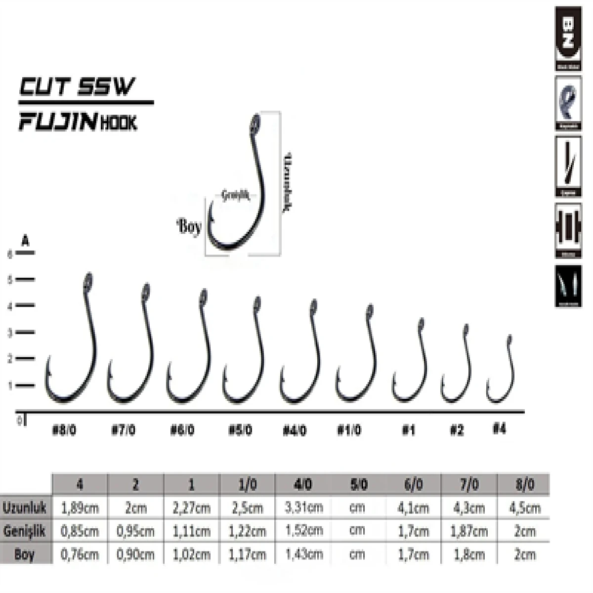 Fujin Cut SSW Delikli Kaynaklı Çapraz Octopus Kancası - 4/0 no
