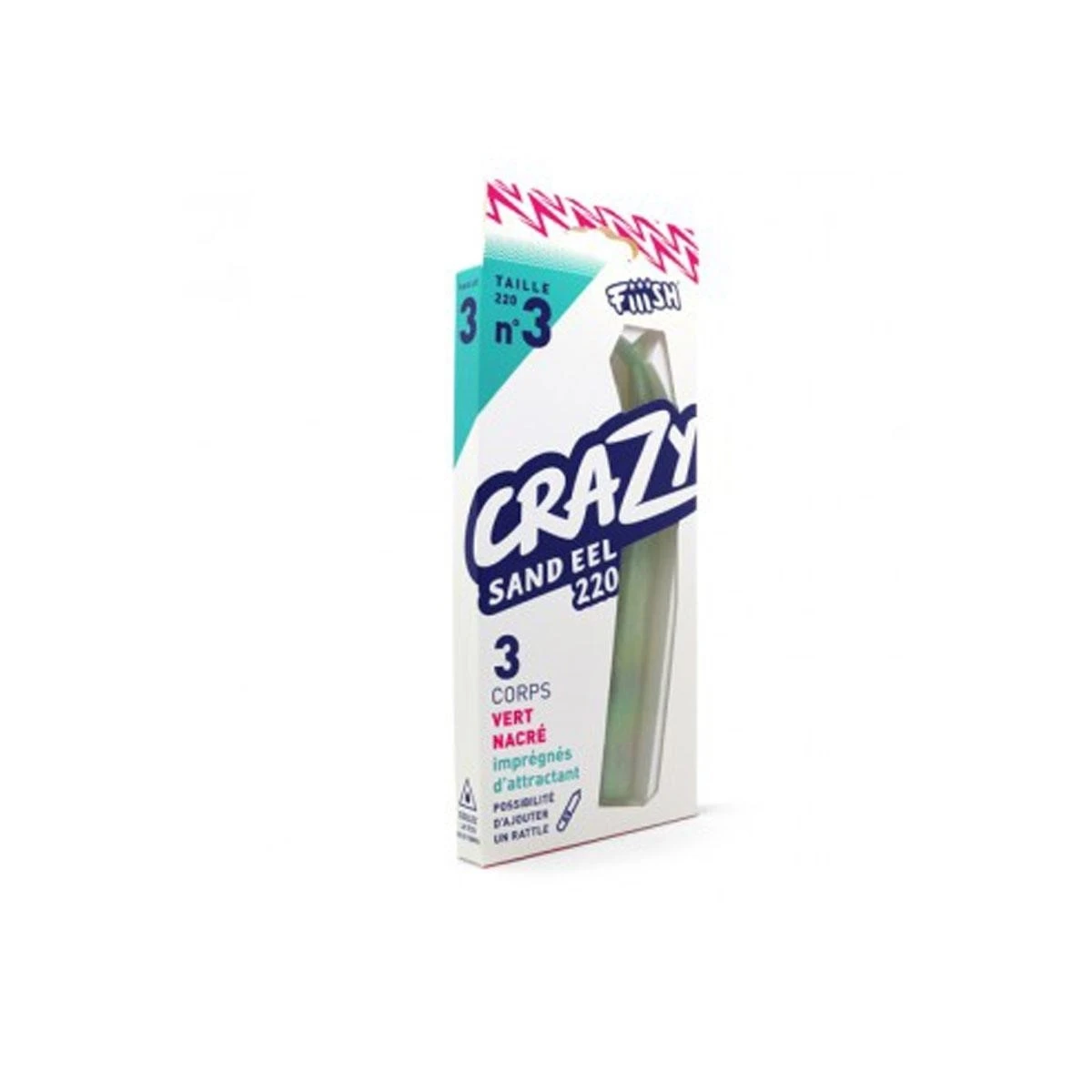 FIIISH Crazy Sand Ell 220 3 Corps Silikon Yem Vert Nacre