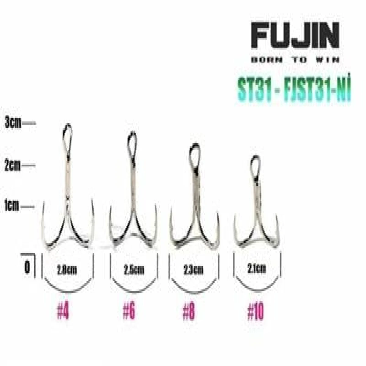 Fujin ST31 Üçlü Maket Balık Kancası Nickel - 2no