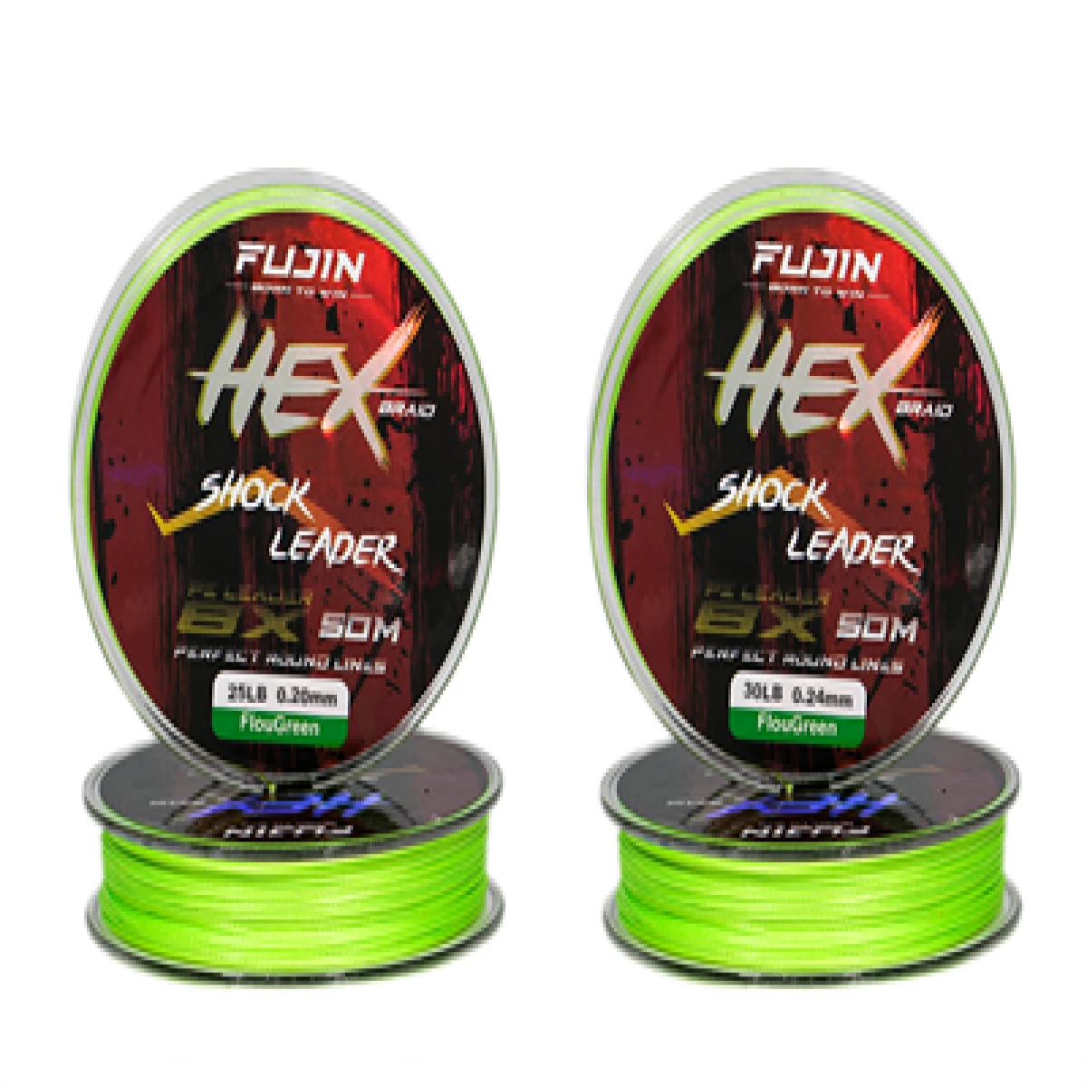 Fujin Hex Braid 8x 50mt Fluo Green PE İP Shock Leader - 024mm30LB