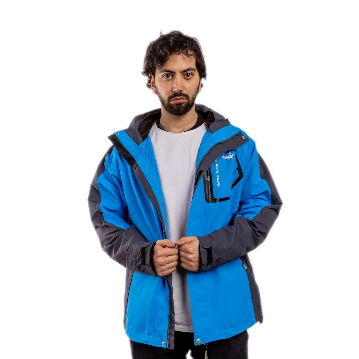 A&C Erkek Rüzgarlık-MAVİ-SİYAH - XL
