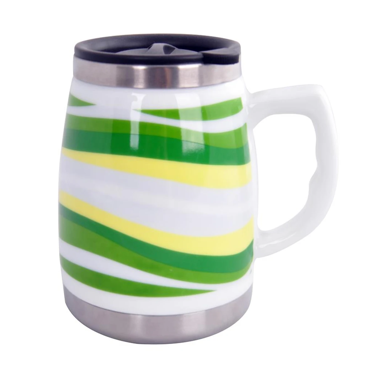 AND OUTDOOR AND325A İçi Çelik Dışı Desenli Seramik Kupa Mug
