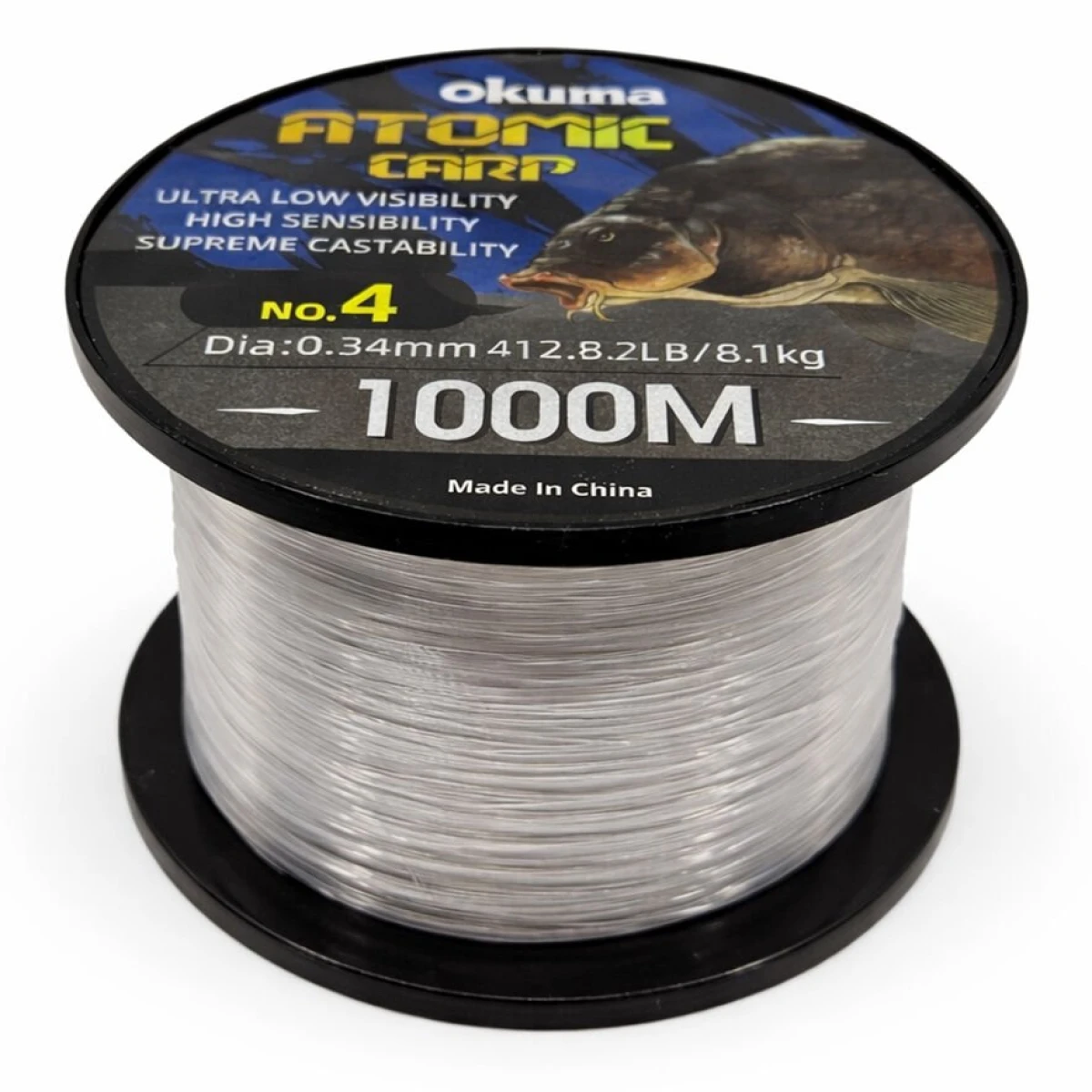 Okuma Atomic Carp Nylon Clear Color 1000m Misina - 0.37mm