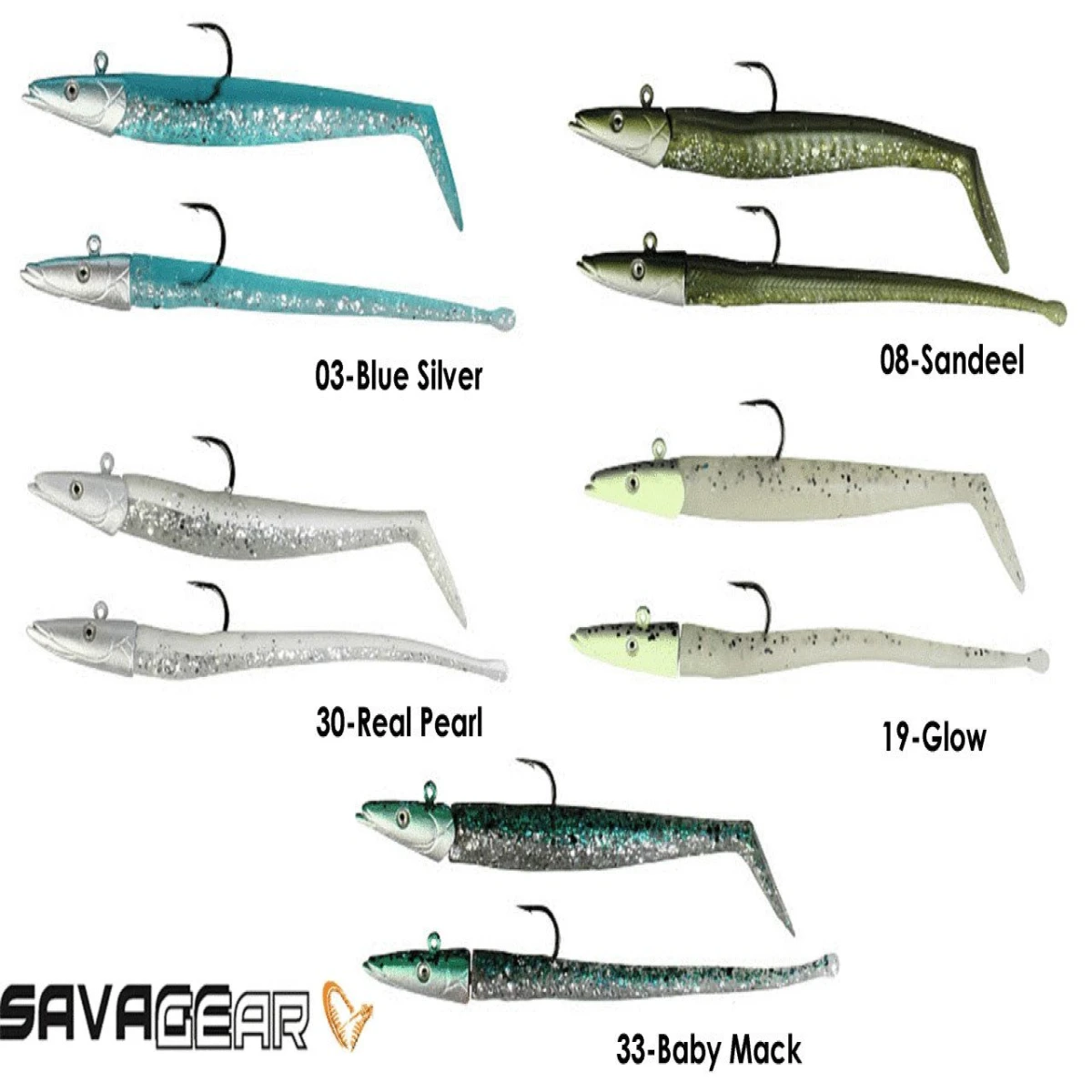 Savage gear Sandeel And Slug 10 cm 10 gr 4+2 Adet - 30-Real Pearl