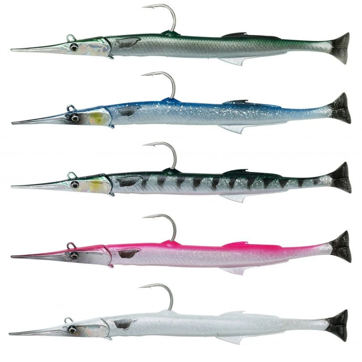 Savage gear Needlefish Pulsetail 2+1 23 cm 55g Suni Yem - Pearl White Silver