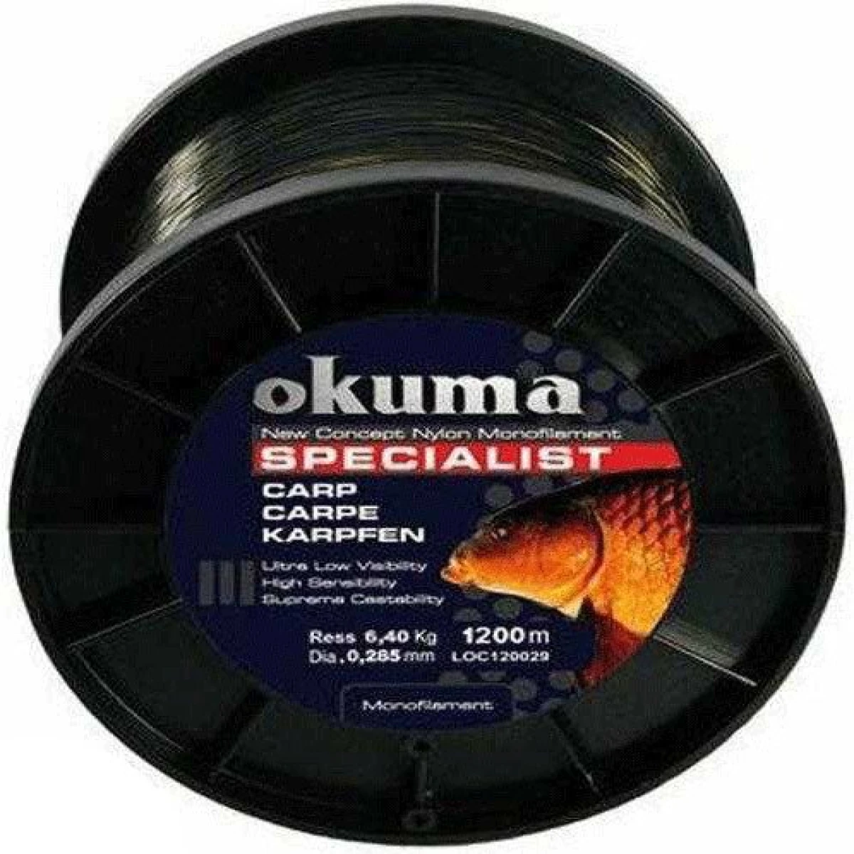 OKUMA Carp Bobin Serisi 1200 m Yeşil Misina 0.43 mm