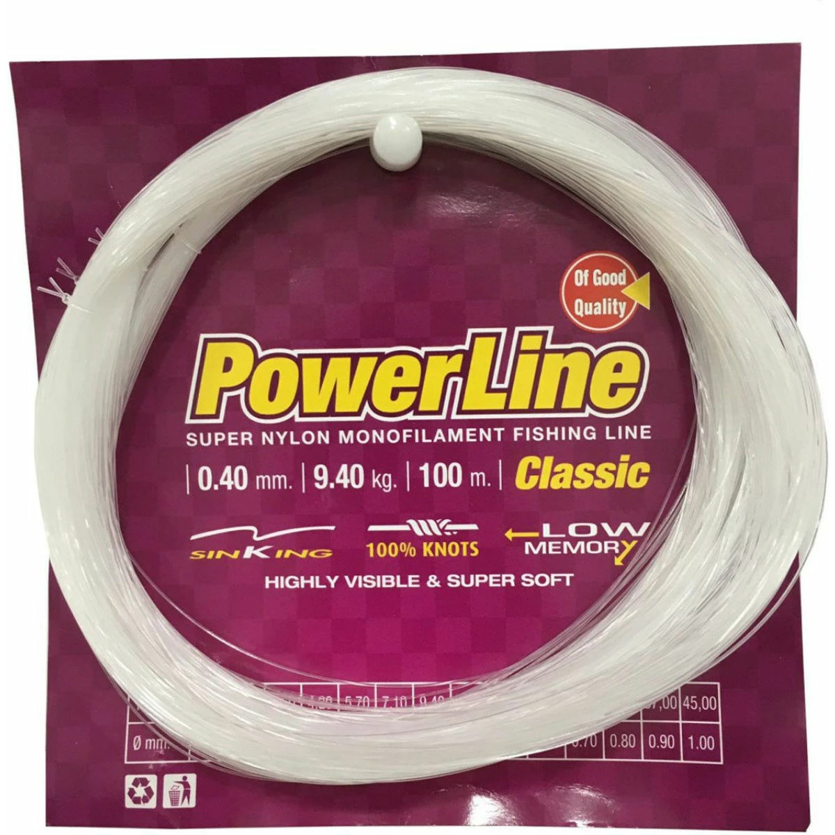 Powerline Classıc 100 mt Poşet Misina Beyaz - 0,90 mm