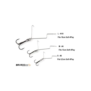 Savage gear 4Play Offset Treble 3 Adet - S