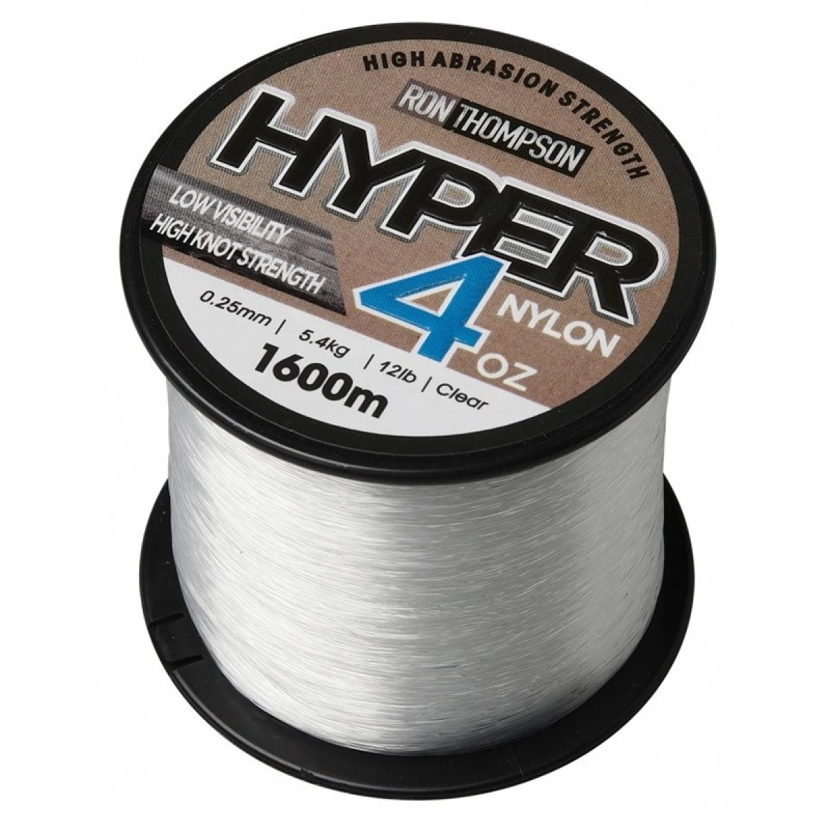 Ron Thompson Hyper 4OZ Nylon Clear Misine - 1600 m 0.25 mm 5.4 kg 12 lbs