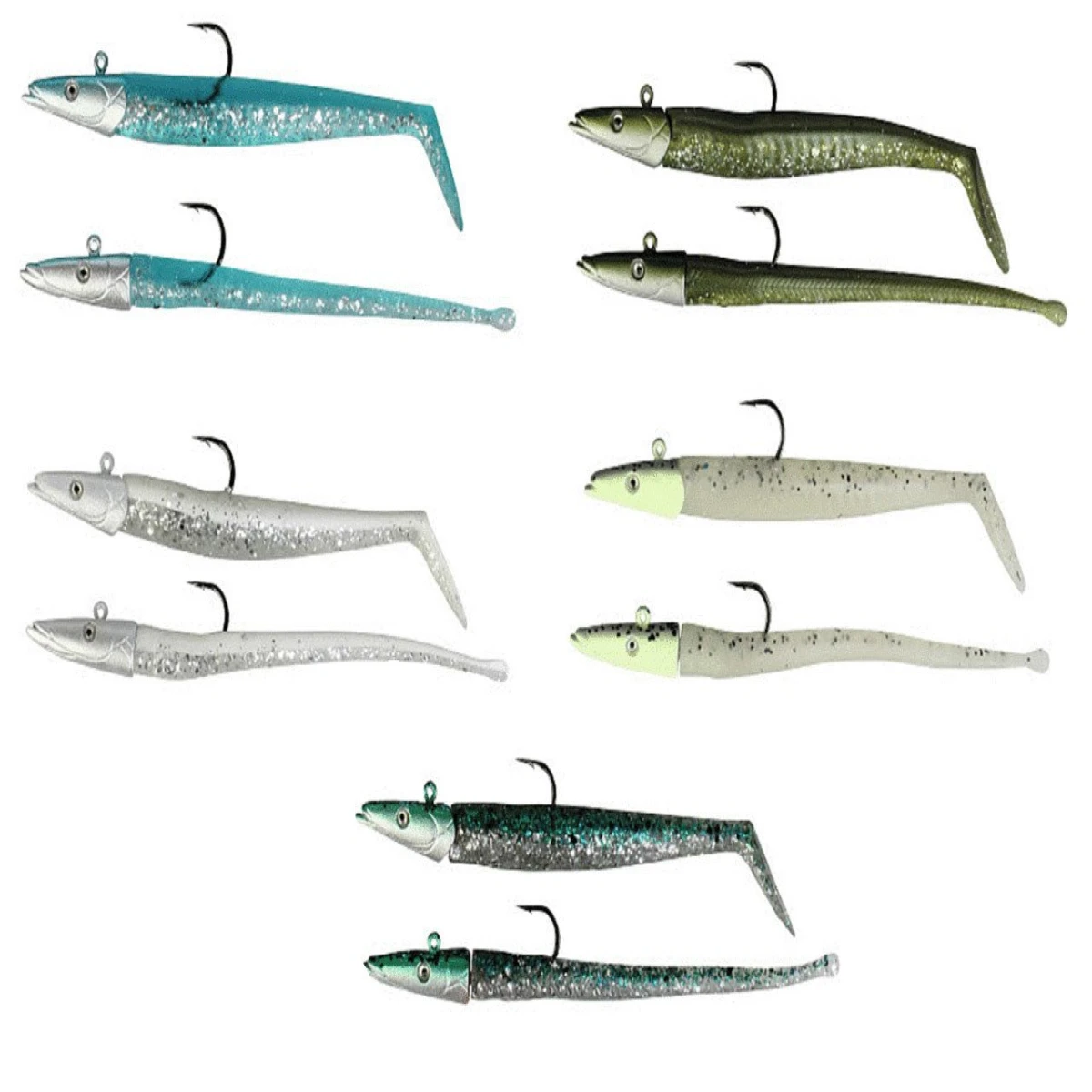Savage gear Sandeel And Slug 10 cm 10 gr 4+2 Adet - 30-Real Pearl