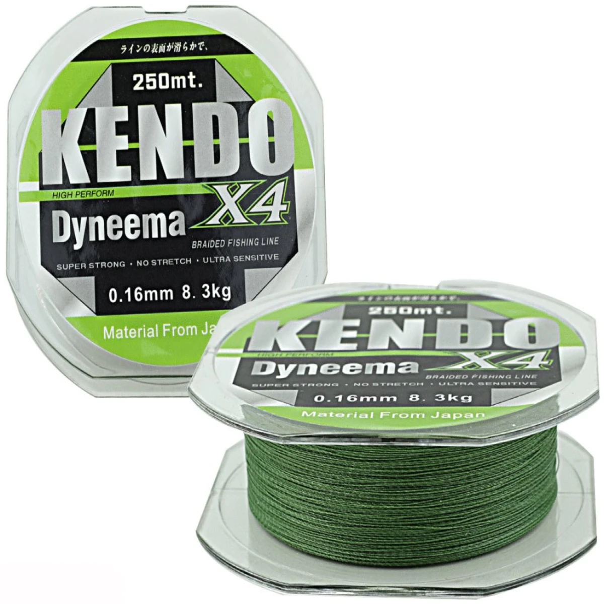 Kendo Dynema 4 Örgü 250Mt (Green) - 0,18 mm