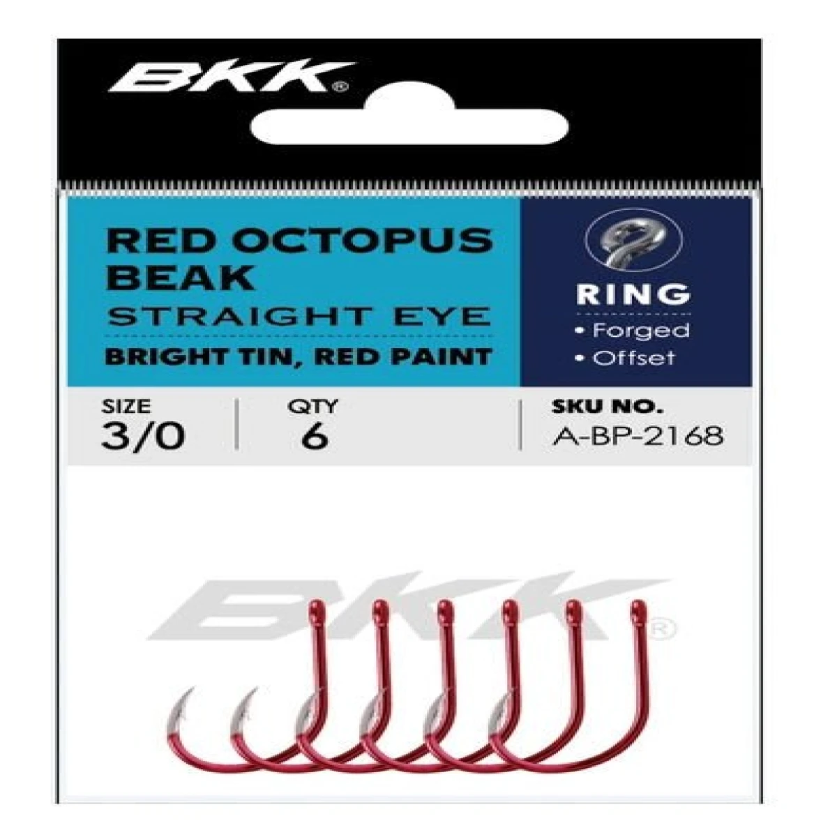 BKK Red Octopus Beak Straight Eye Olta İğnesi - 3/0