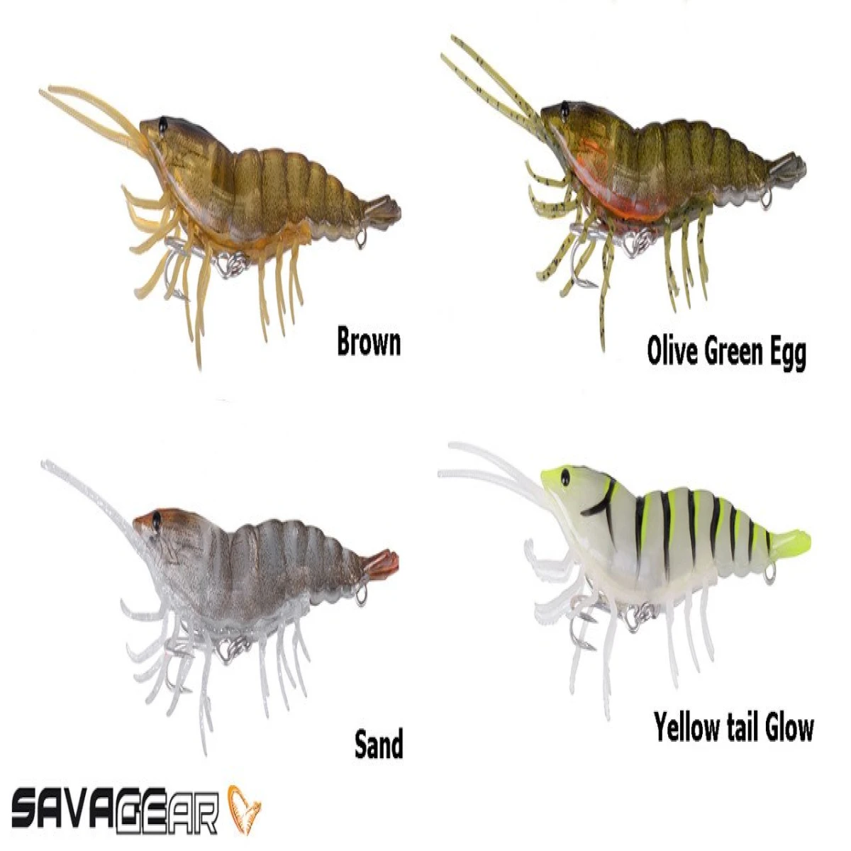 Savage gear 3D Hybrid Shrimp 10 cm 17 gr S Suni Yem - Yellow tail Glow