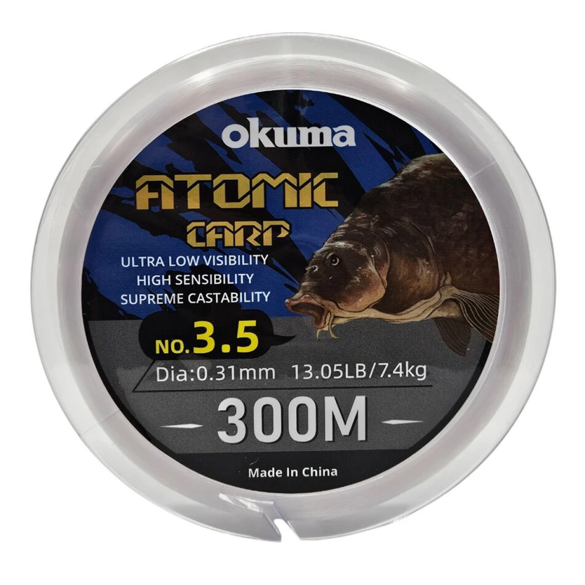 Okuma Atomic Carp Nylon Clear Color 300m Misina - 0.37mm
