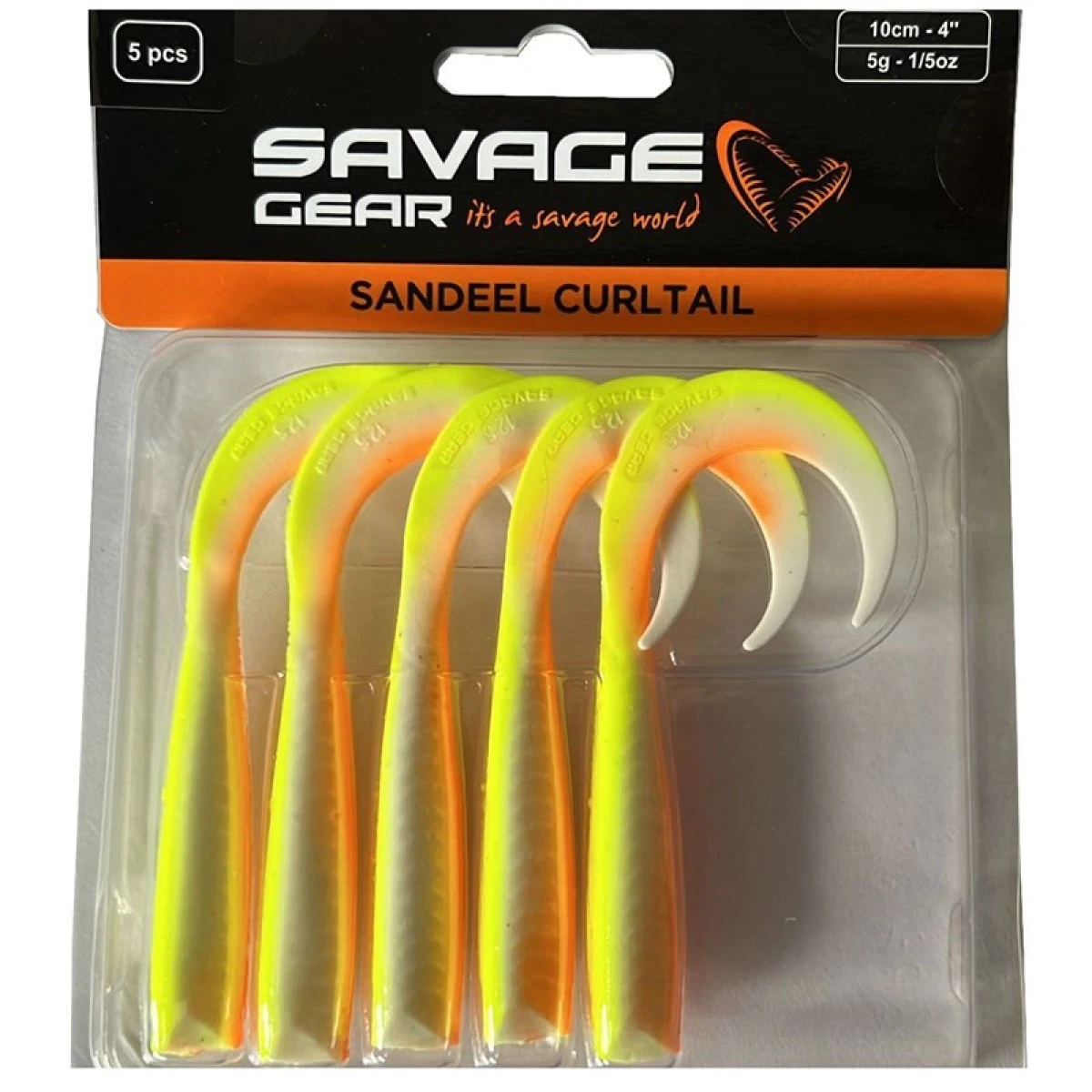 Savage Gear LB Sandeel Curltail 10cm Lemon Back 5 Adet