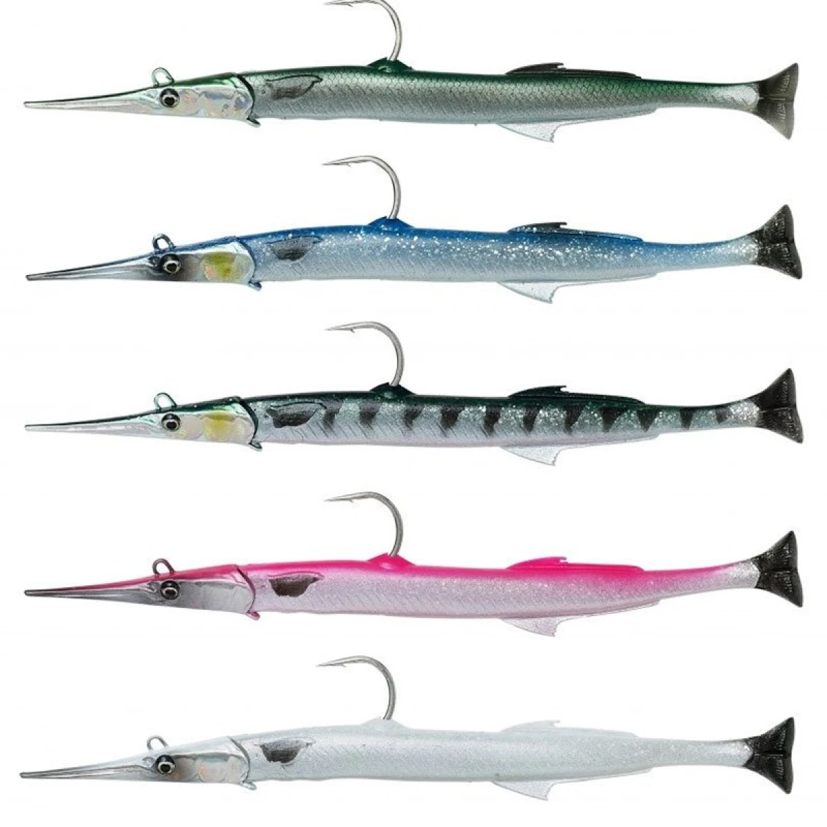 Savage gear Needlefish Pulsetail 2+1 23 cm 55g Suni Yem - Pearl White Silver