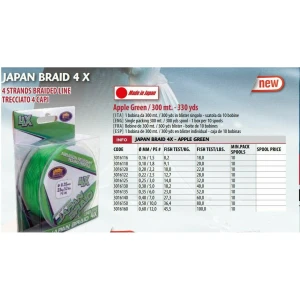 Lineaeffe 300 mt 4 örgü yeşil ip(made in japan) - 0,22 mm