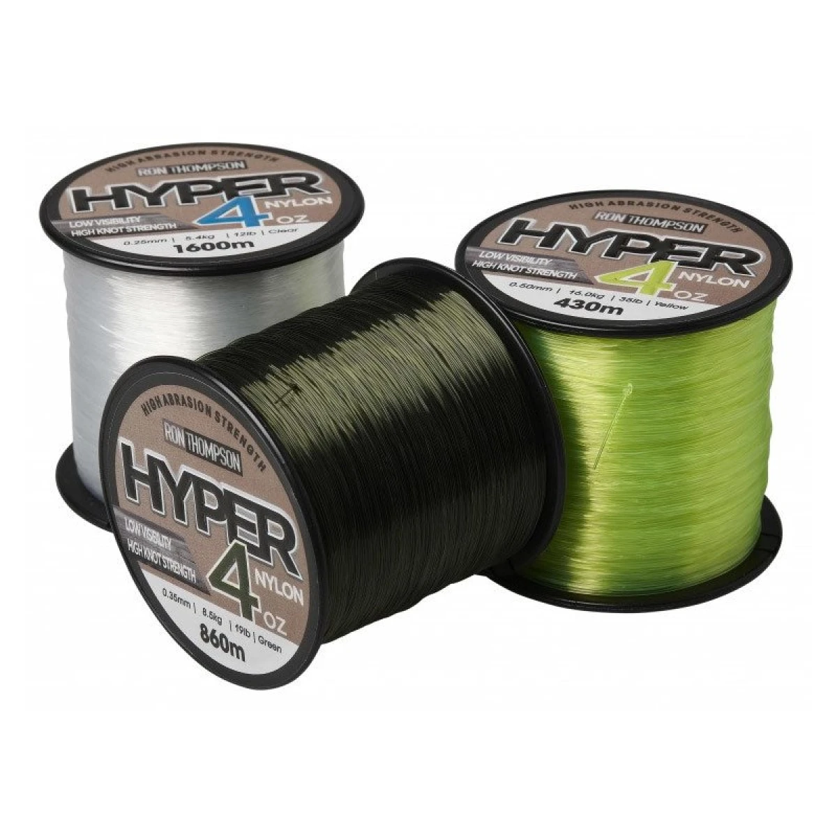 Ron Thompson Hyper 4OZ Nylon Clear Misine - 1600 m 0.25 mm 5.4 kg 12 lbs