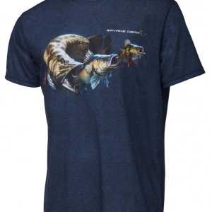 Savage Gear Cannibal T-Shirt Blue Melange - S