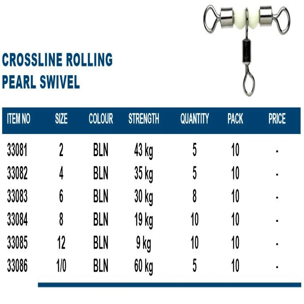 Okuma Crossline Rolling Pearl Swivel 5 Adet - 1/0 Numara 5 Adet