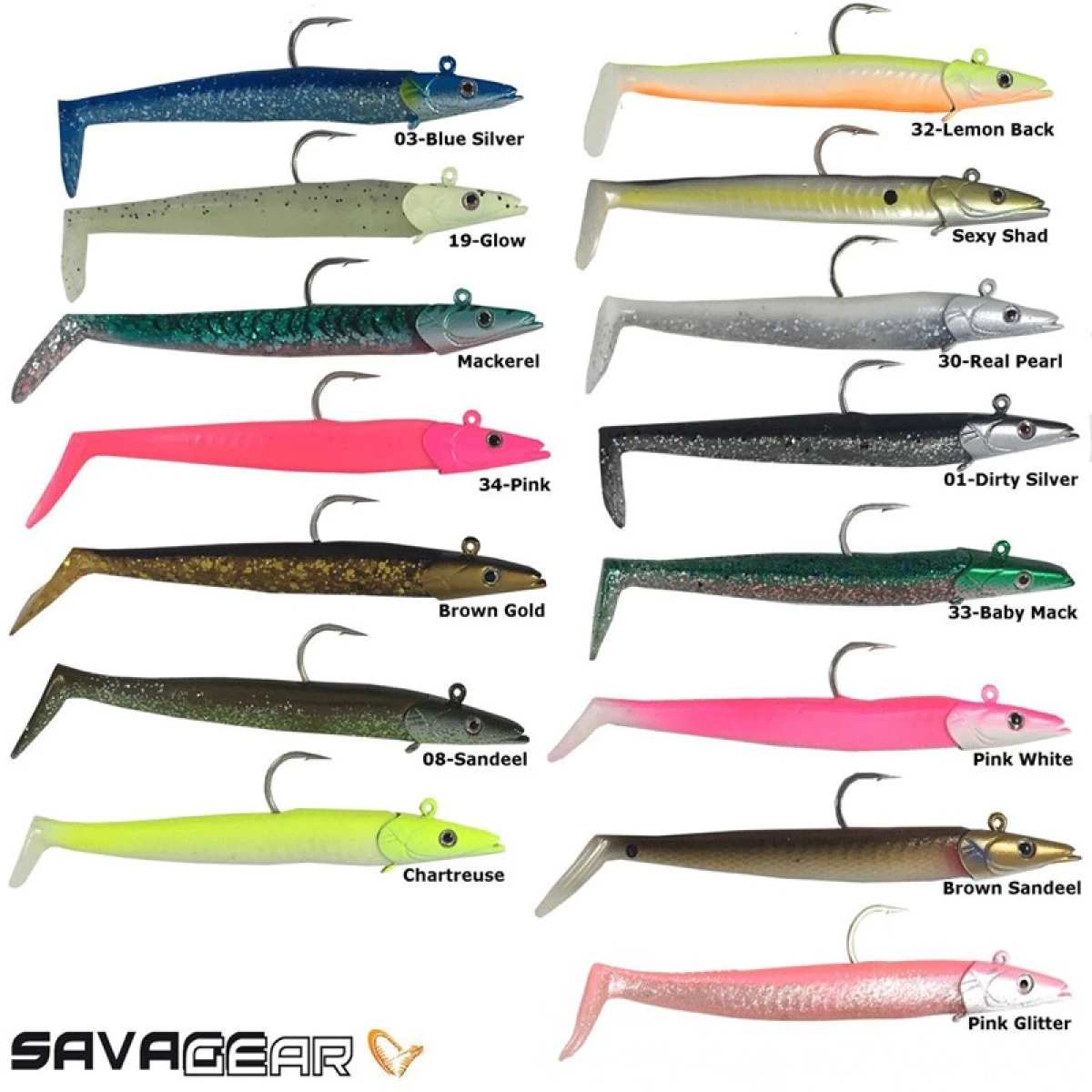 Savage gear Sandeel 12.5 cm 23 gr 2+1 Adet Suni Yem - Green Glow