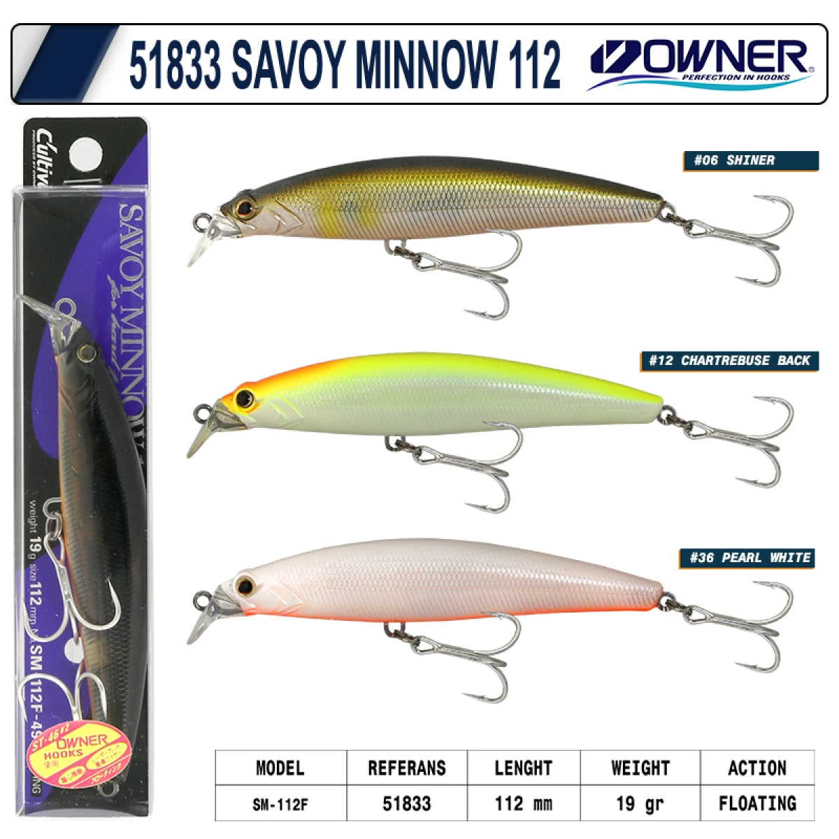 Owner 51833 Savoy Minnow 112 Mm 19g - 18