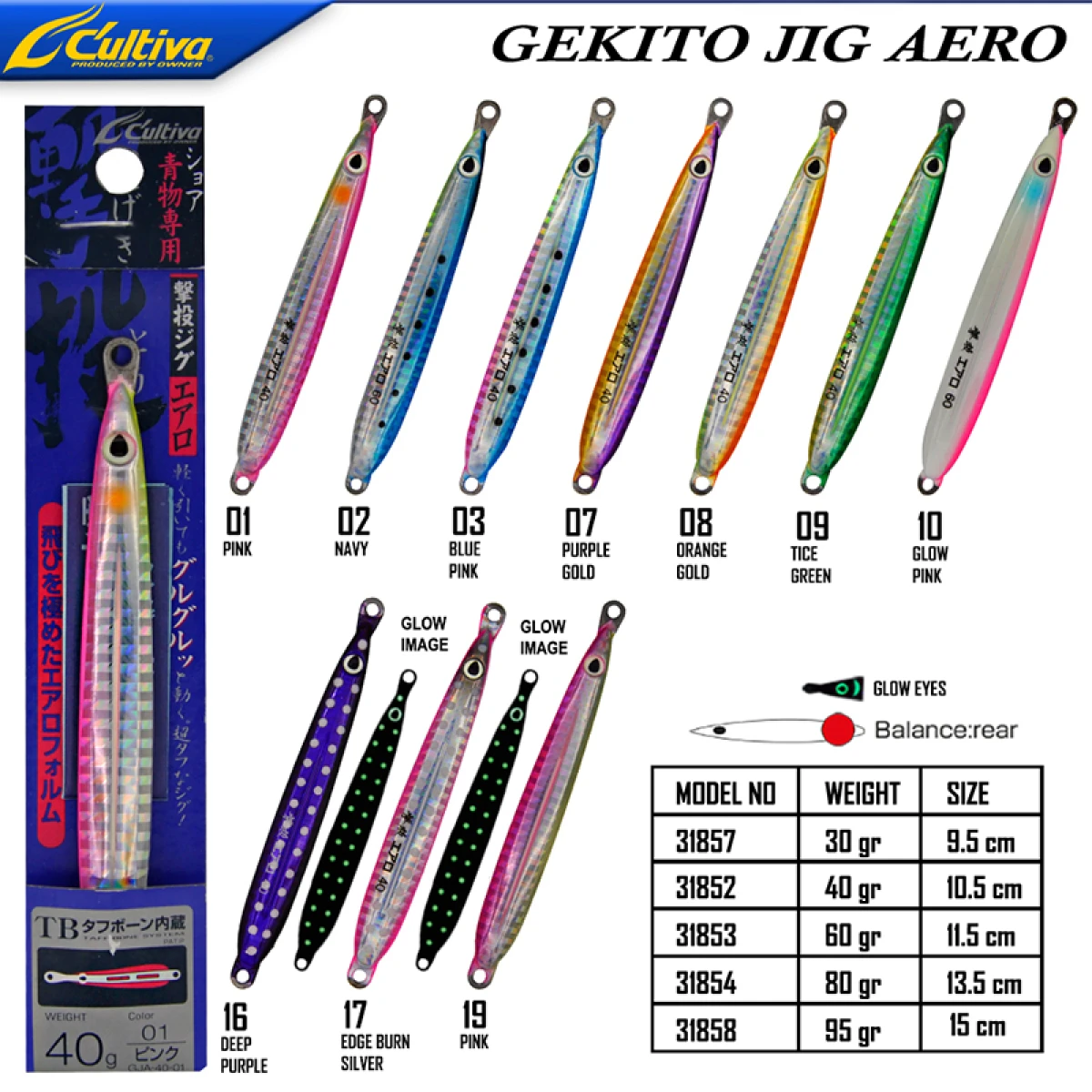 Cultiva  31853 Gekito Jig Aero 60g 11.5cm - 19