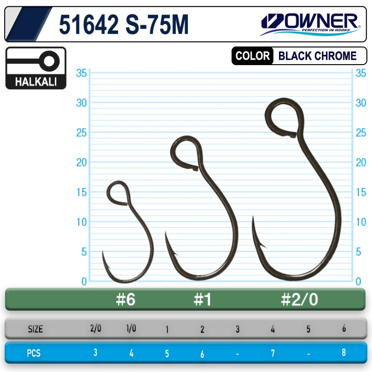 Owner 51642 S-75m Black Chrome İğne - 6
