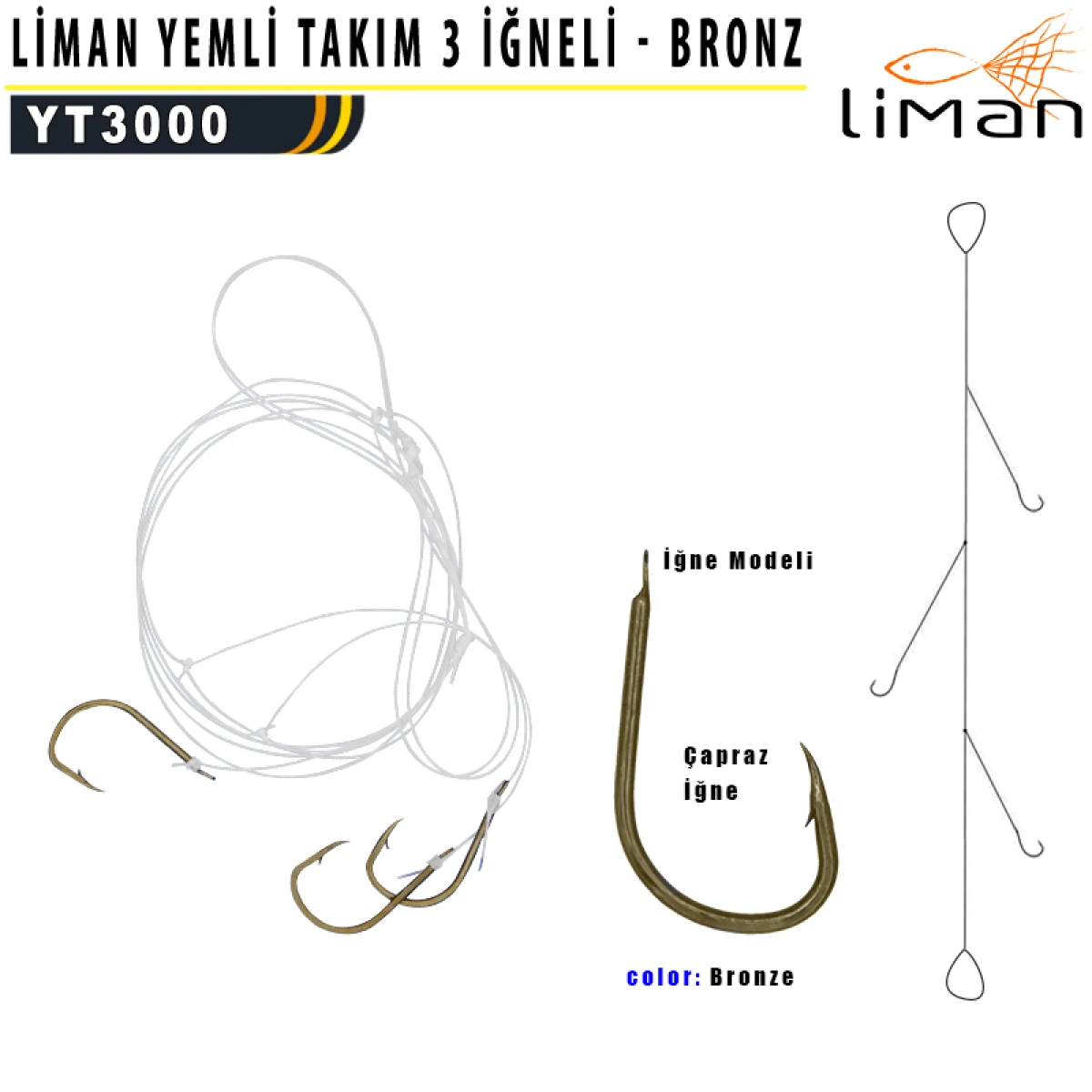 Liman Yemli Takım 3 İğneli - Bronz İğne - 3-0