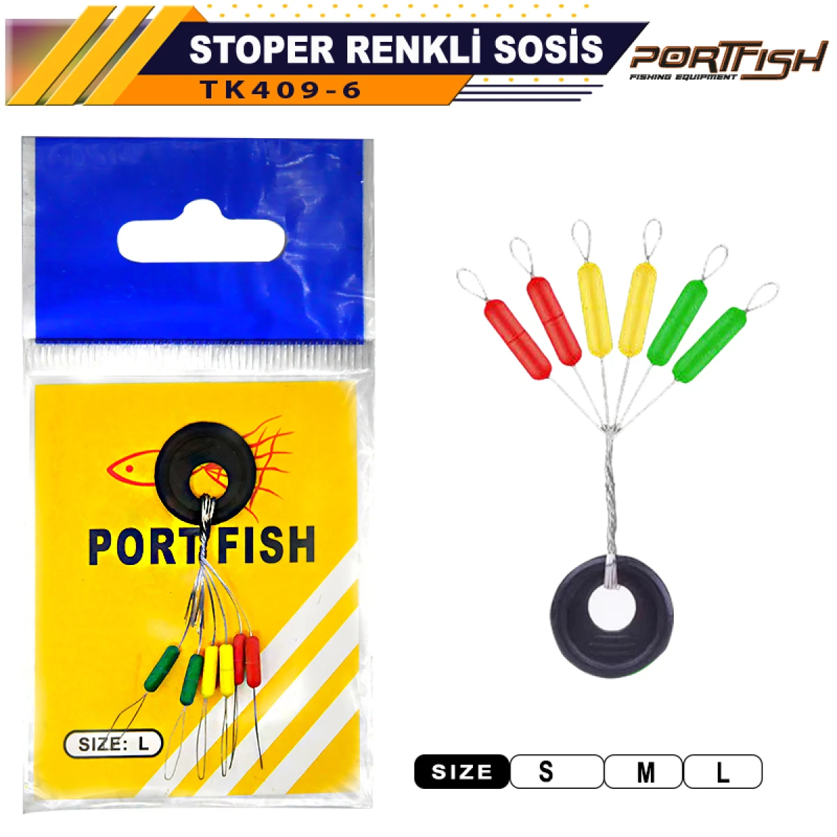 Portfish Stoper Renkli Sosis - M