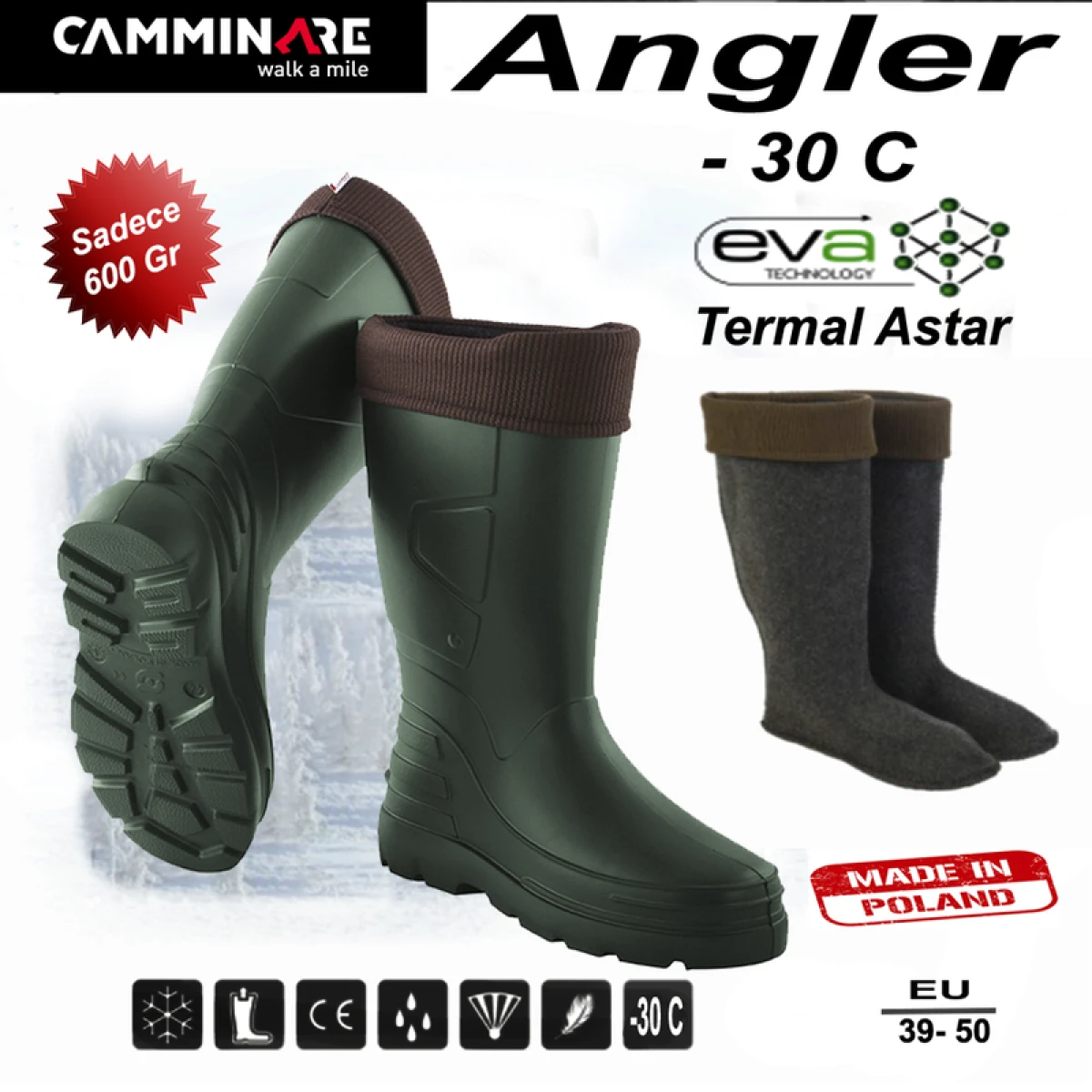 Camminare Angler Eva Çizme(-30°C) - 46