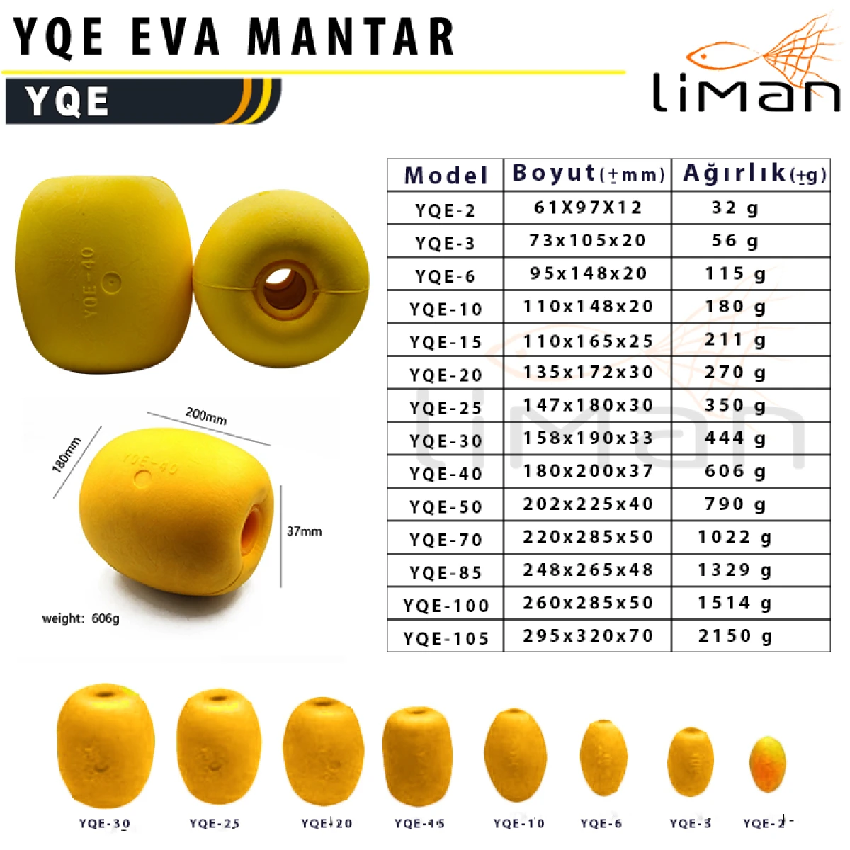 Liman YQE EVA Mantar-SARI - 40