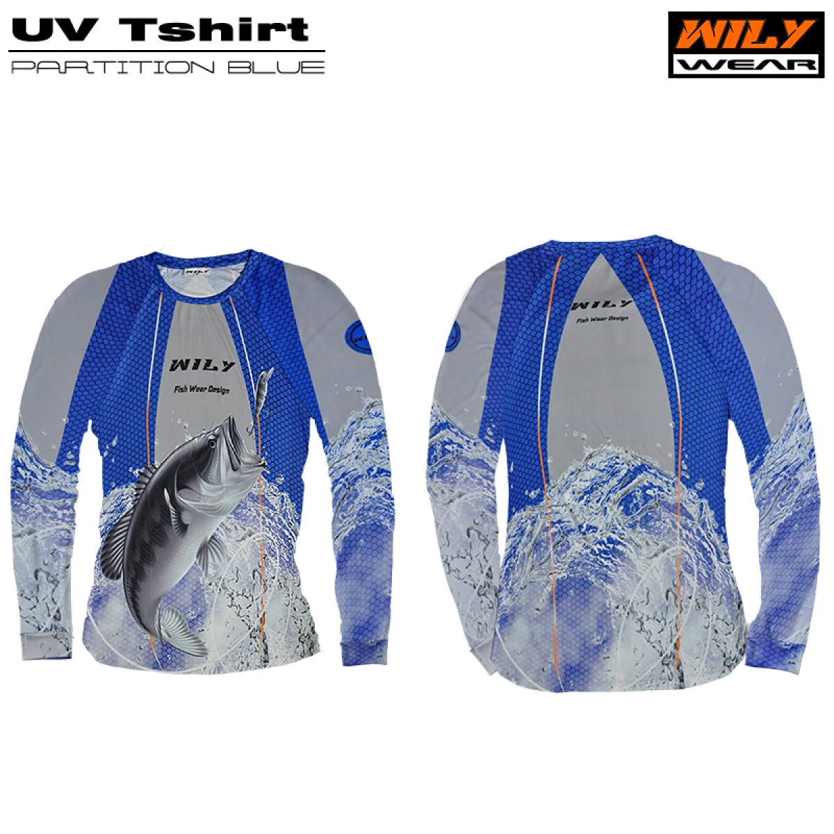 Wily Wear UV T-Shirt Partition Blue - XL