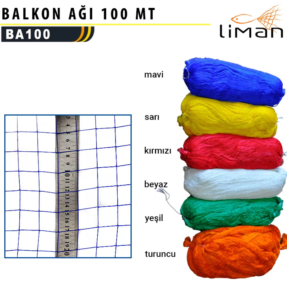 BALKON AĞI 100 MT - Beyaz