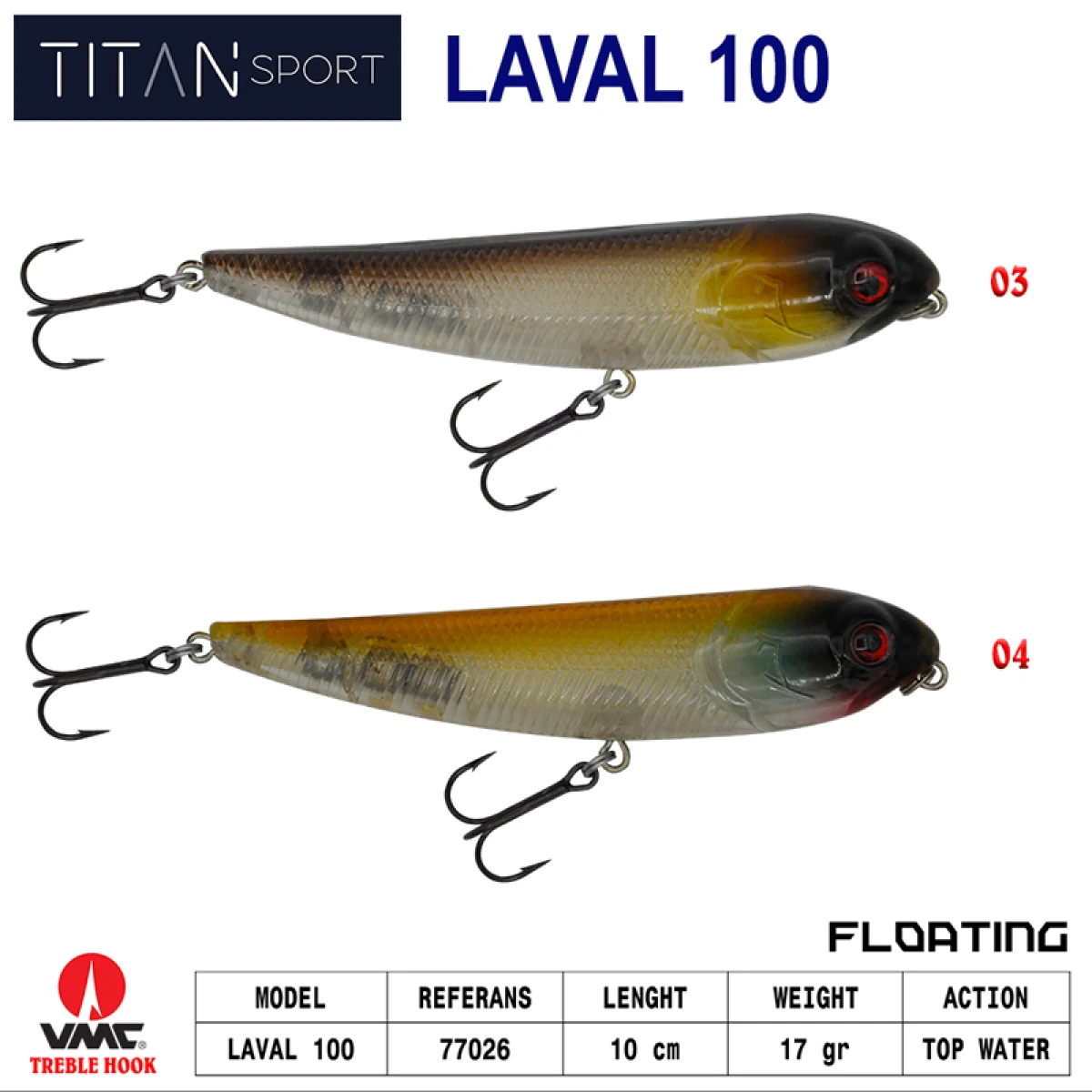 Titan Laval  10 cm 17 gr  TopWater Maket Balık - 3