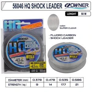 Owner 56046 Hq Shock Leader Fluorocarbon Super Clear