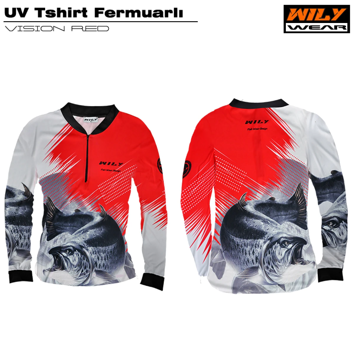 Wily Wear UV T-Shirt Fermuarlı Vision Red - XL